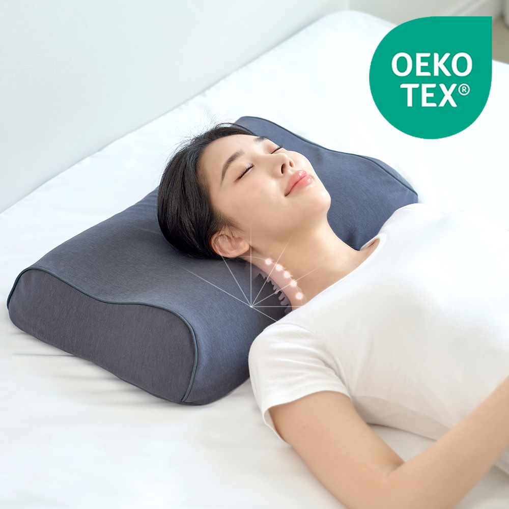 바디씨 에그젤 거북목 경추베개 목디스크 기능성 TPE 엘라머 베개 블랙