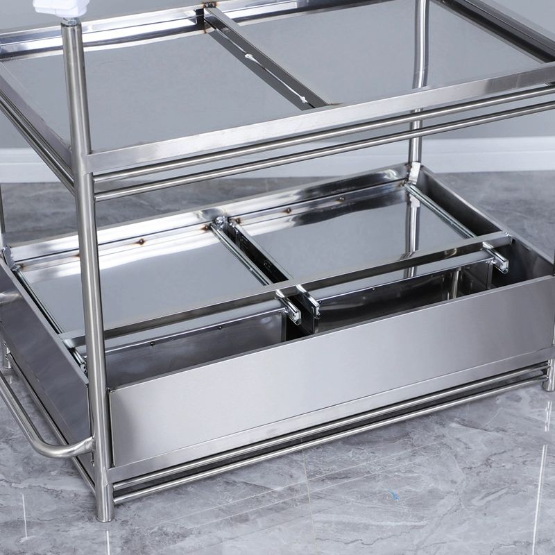병원 카트 트롤리 드레싱카 수술 이동식 스텐 웨건 일체형 용접 2단 고급 2단 서랍 대형 기본구성 0x0x0cm - 상세 이미지 4
