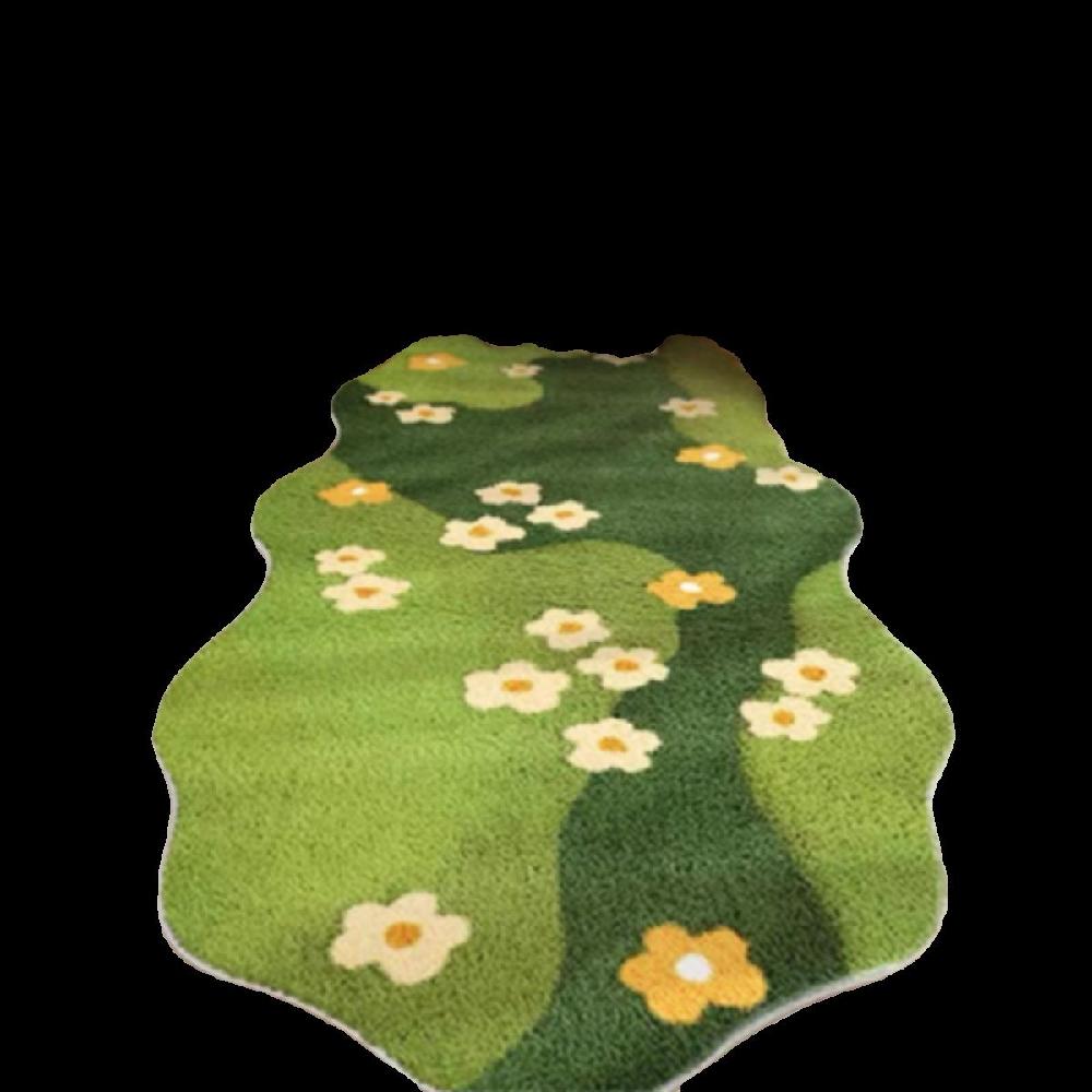 꽃밭 러그 카페트 사계절 단모 매트 침실러그 거실러그 극세사 거실카페트 - 상세 이미지 3