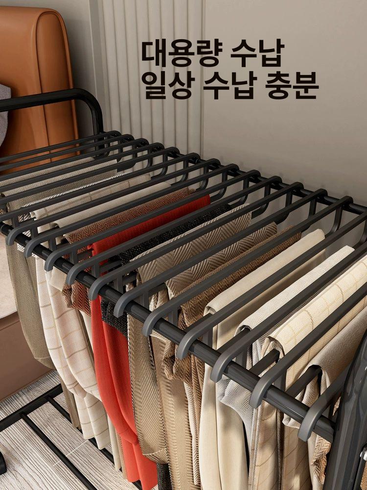옷진열 트롤리 행거 바지 이동형 이동식 옷장 자취방 거치대 - 상세 이미지 5