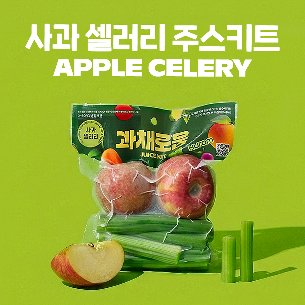 과채로움 사과셀러리 주스키트 사과 셀러리 과채 100% 착즙 500g, 5개 - 상품 이미지