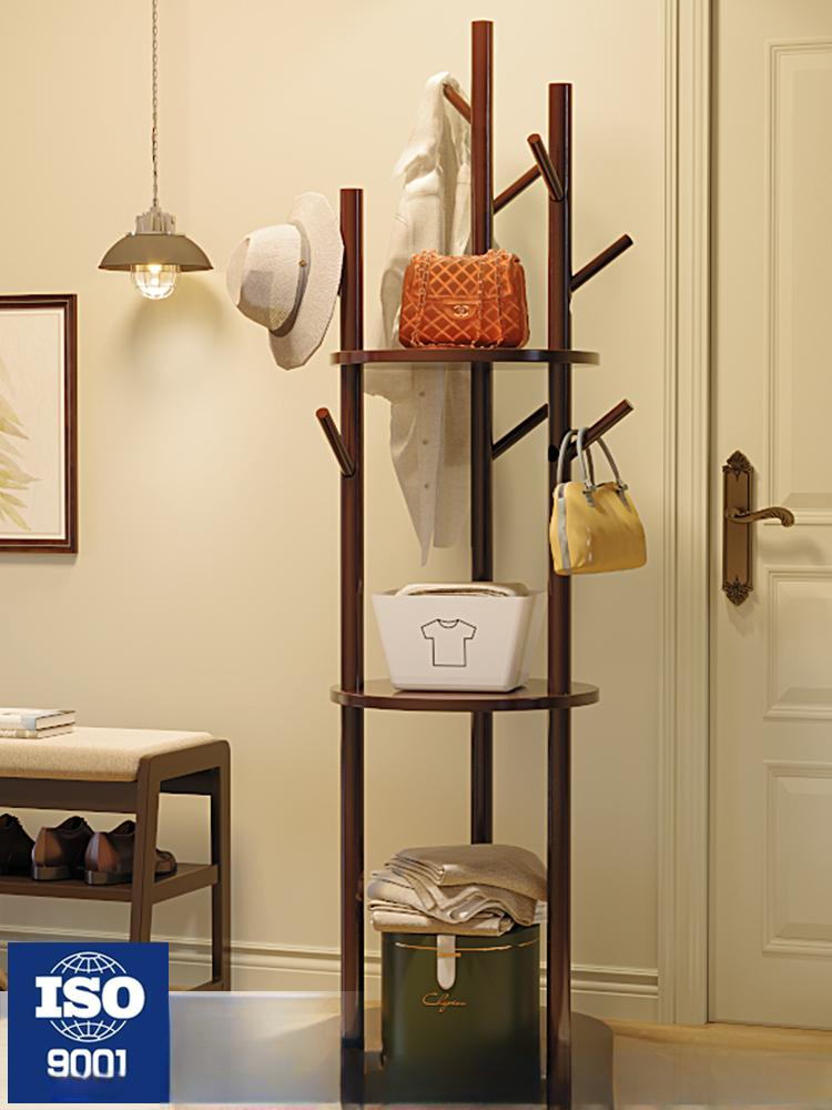 현관 옷걸이스탠드 원목 내추럴 이중기둥 행거 스탠드옷걸이 코트랙 원룸 호텔 수납 거실 - 상세 이미지 2
