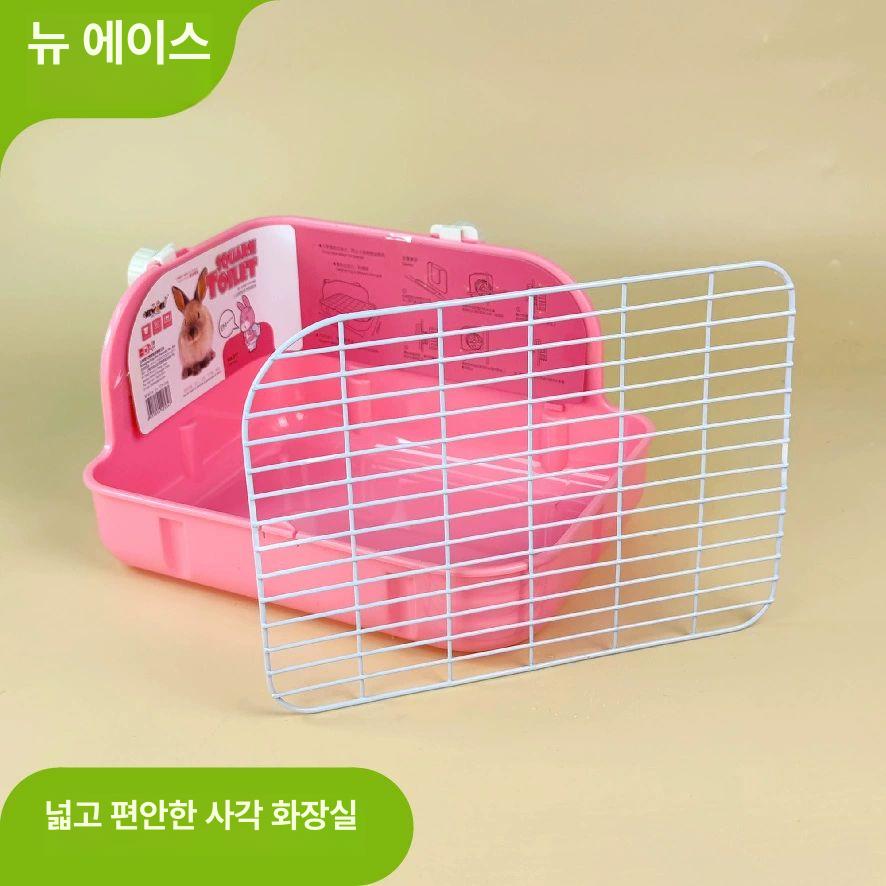 토끼 배변판 플라스틱 사각 토레이 거름망 트레이 소동물 화이트 29cmx23cmx16cm 대형 - 상세 이미지 5