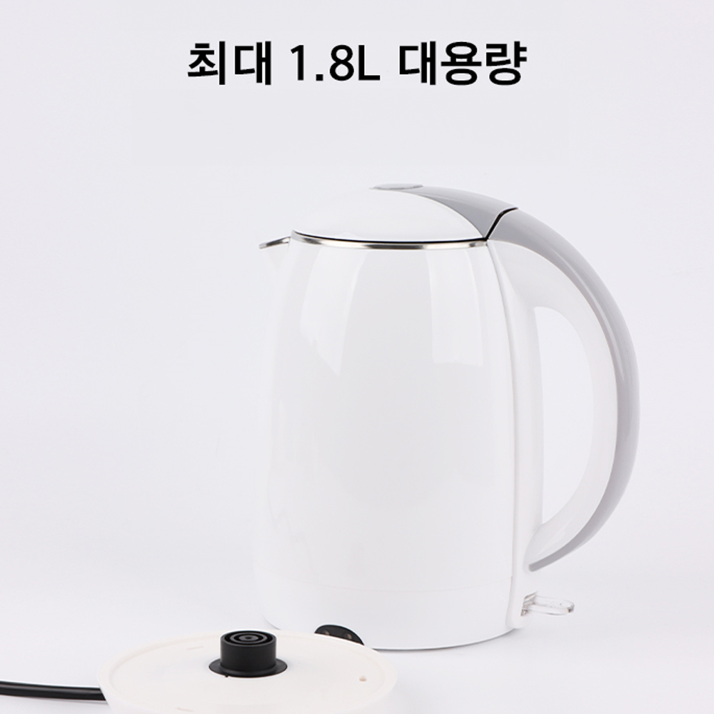 이중단열 스테인레스 SUS304 무선 전기포트 1.8L 자동보온 전기주전자 커피포트 거름망 - 상세 이미지 4