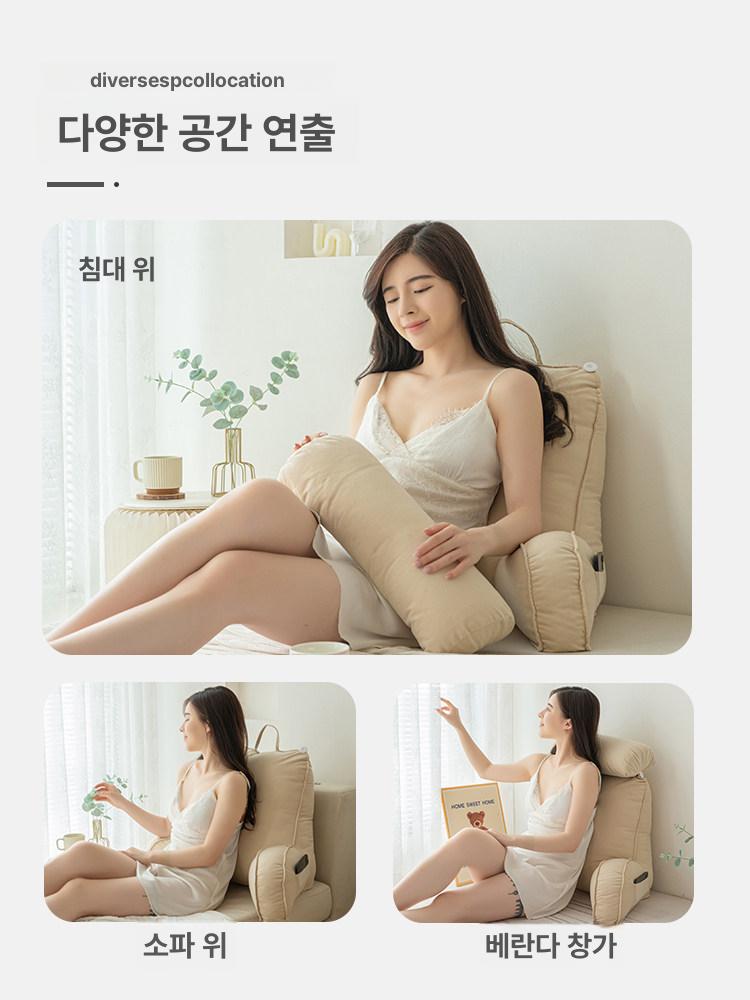 거실등받이 쿠션 베개 침대 선물용 사무실 인테리어 높은형-샴페인 80x43x63cm - 상세 이미지 2