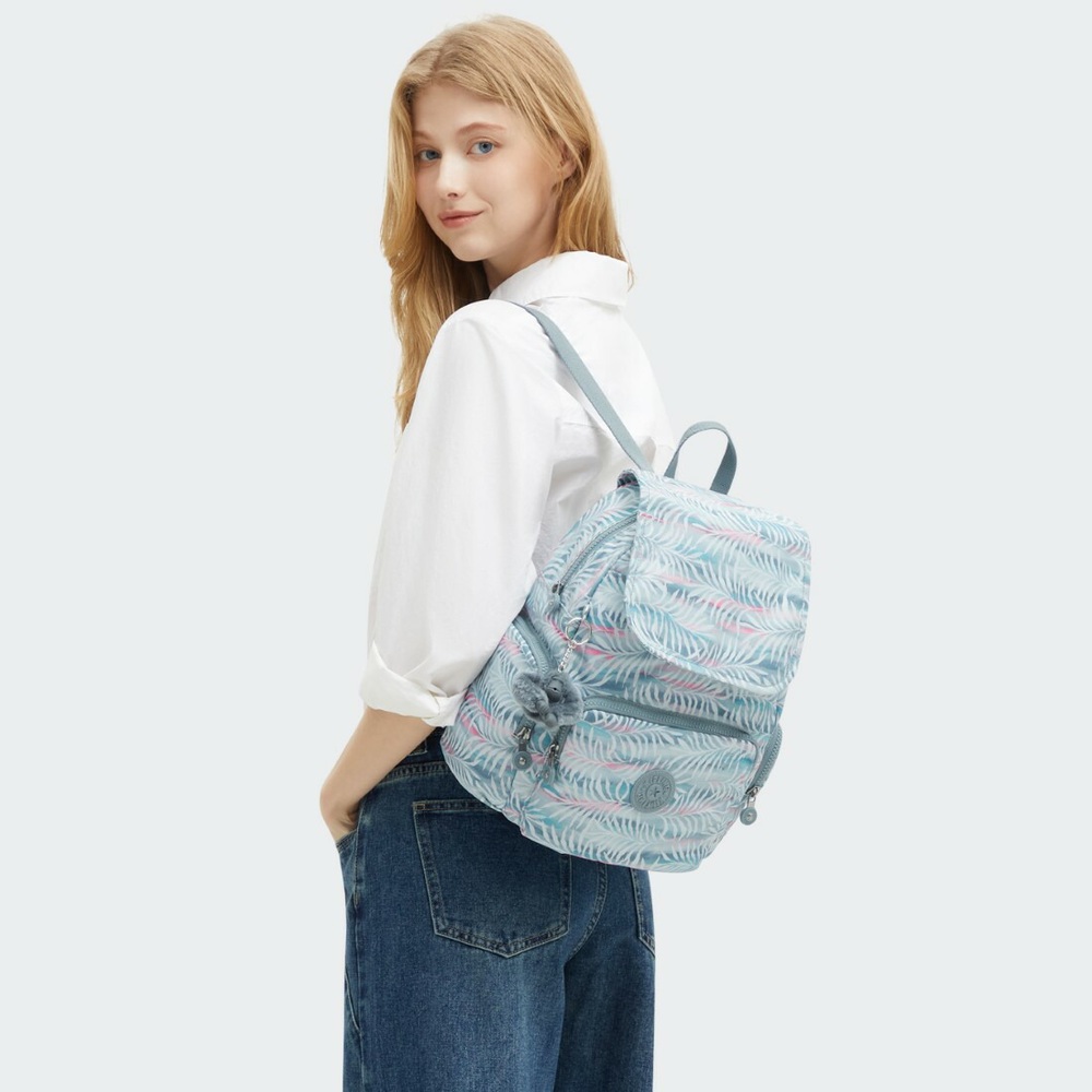키플링 백팩 경량 데일리 CITY ZIP S(Palmtree Leaves) KI63453QN 이미지 8