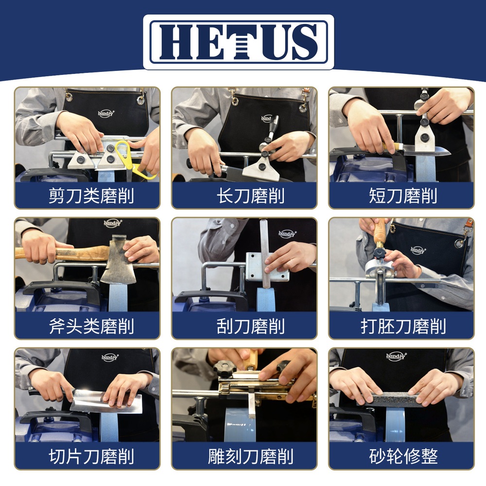 전동 칼 가는 기계 연마기 그라인더 샌딩 칼갈이용 숫돌 정밀 장치 칼날 정육점 업소용 8인치 칼날 연마기 + 220그릿 - 상세 이미지 3
