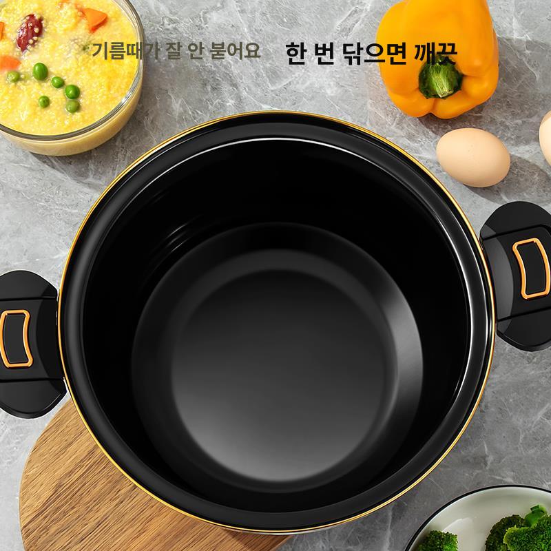 저압냄비 저압력솥 에나멜 압력찜솥 저압솥 저압력진공냄비 5L 블랙 - 상세 이미지 5