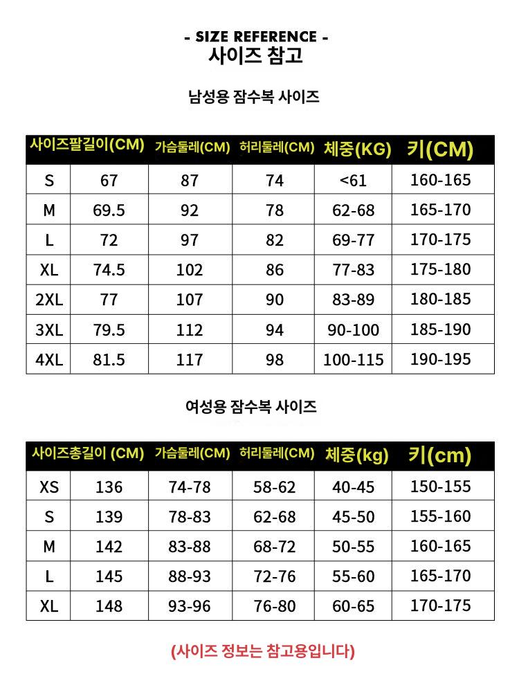 5mm 7미리 다이빙슈트 해루질 겨울 잠수복 남성 5mm블랙 S 50-60kg - 상세 이미지 4
