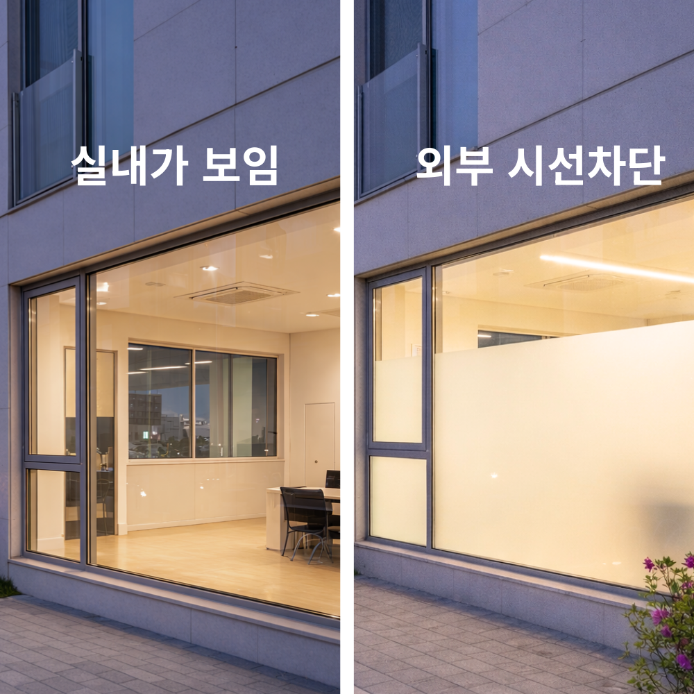 부떼 창문 필름 사생활보호 시트지 반투명 시선차단 60x 200cm, 미스티 안개 - 상품 이미지