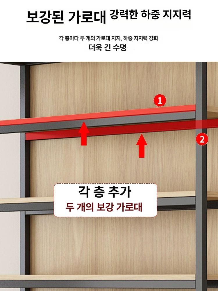 휴대폰 진열대 핸드폰 전시대 쇼케이스 매대 5단 선반 높은형 100 220 후크+캐비닛 조절 - 상세 이미지 3