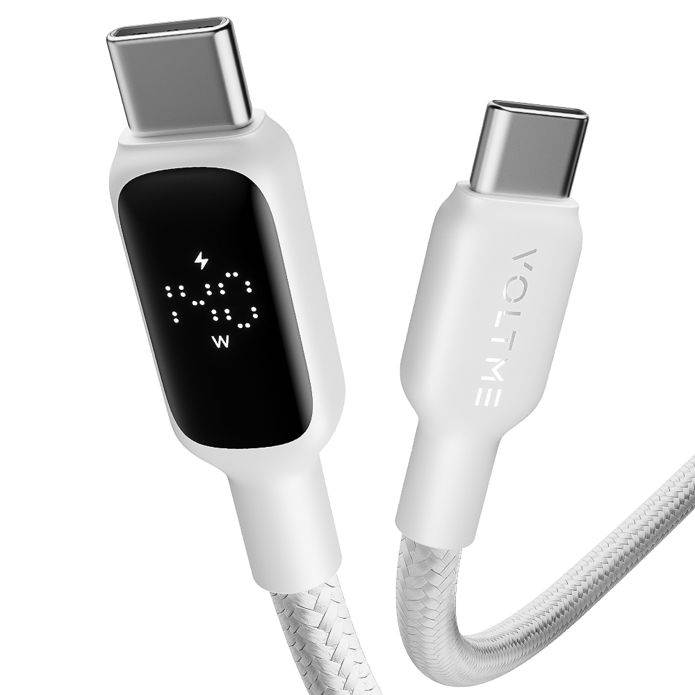 볼트미 Vizo 디스플레이 140W PD3.1 C타입 초고속 충전케이블 화이트, 1개, 1.2m - 상품 이미지