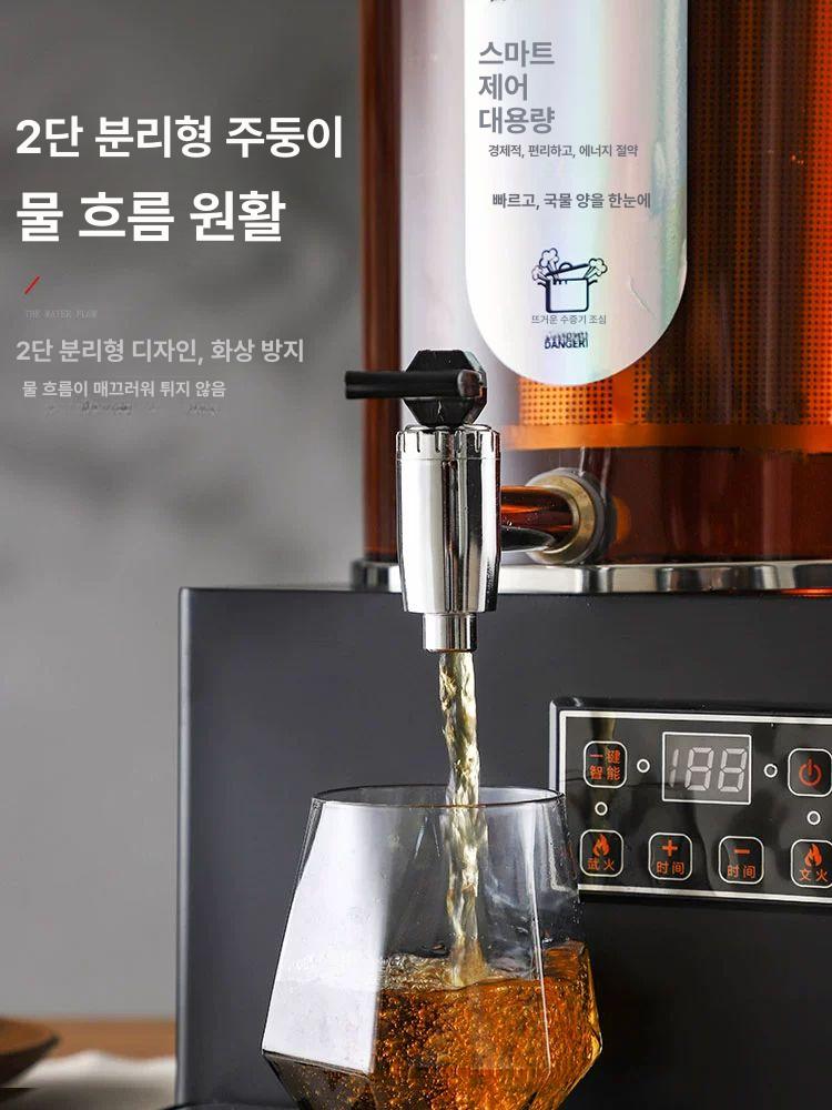 대형 약탕기 10l 중탕기 달임기 업소용 건강원 홍삼기 녹용 건강 블랙 제조기 조리기 - 상세 이미지 4