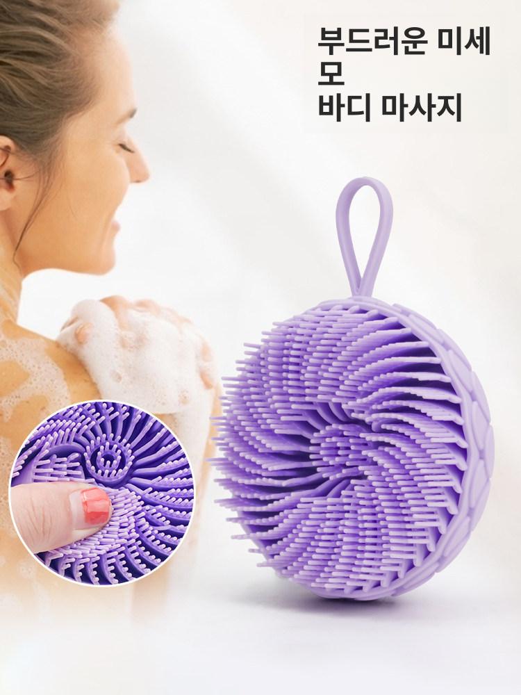 목욕볼 샤워타월 바디 가정용 도구 각질 실리콘 제거 핑크 실리콘 연꽃 샤워 브러시 - 상세 이미지 4
