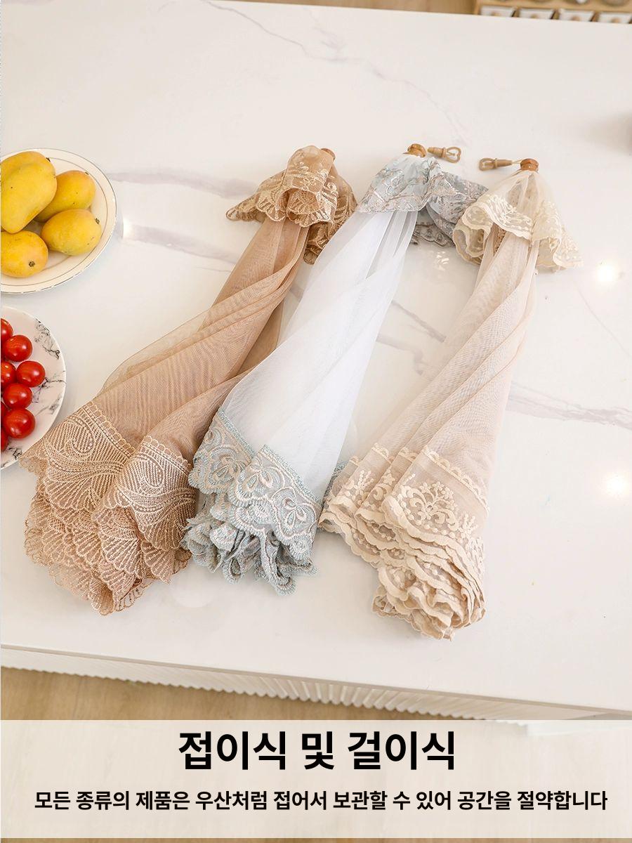 밥상보 푸드커버 레이스 원터치 상커버 42cm 음식덮개 70cm 미니멀리스트 화이트 - 상세 이미지 5