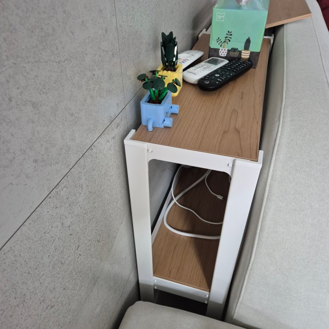 가로 20 cm 틈새 협탁 2단 200 600 750 mm 2단 협탁 LED 깊이 폭 세로 높이 20 60 미니 보조 옆 사이드 테이블 하중 강화 한달 후기 좋은 혐탁 후기 이미지 4