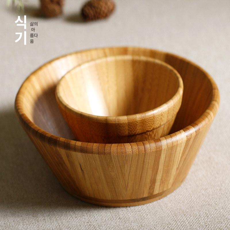 대형 나무그릇 원목그릇 디저트볼 샐러드 V자형 20cm - 상세 이미지 2