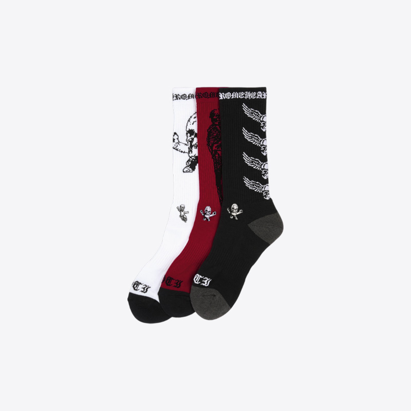 크롬하츠 포티 삭스 3pack 블랙화이트레드 - 상품 이미지