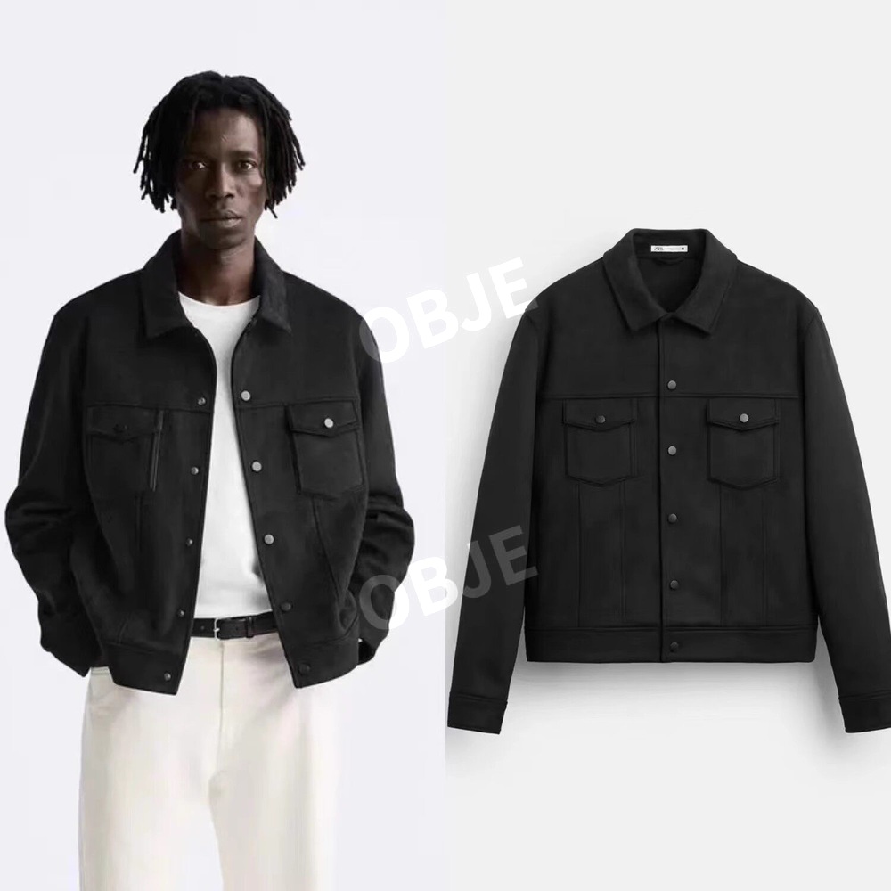 ZARA 남성 스웨이드 재킷 자라 워싱 비즈니스 아우터 캐주얼 봄 가을 - 상품 이미지
