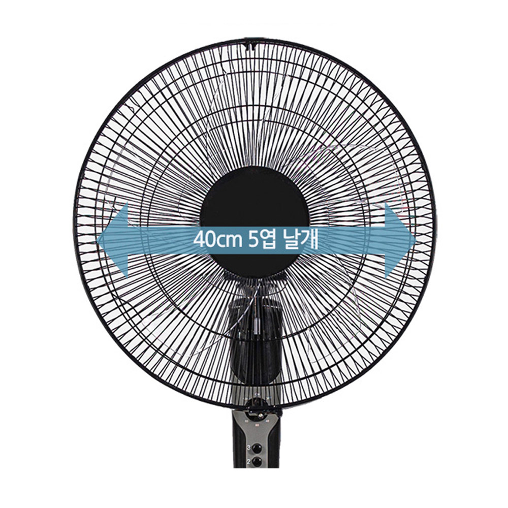 16인치 키높이 스탠드형 기계식 선풍기 5엽 2중날개 3단 자동좌우회전 높이조절 타이머 - 상세 이미지 4