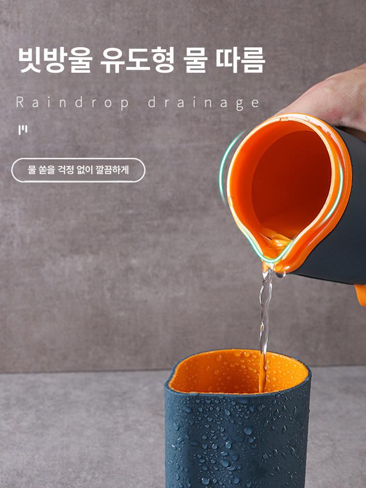 칫솔 보관함 휴대용 칫솔케이스 규조토 칫솔꽂이 욕실용 오션블루+스카이블루 - 상세 이미지 2