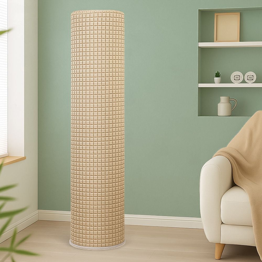 무드체크 스탠드 에어컨 커버 보관 먼지 덮개 베이지