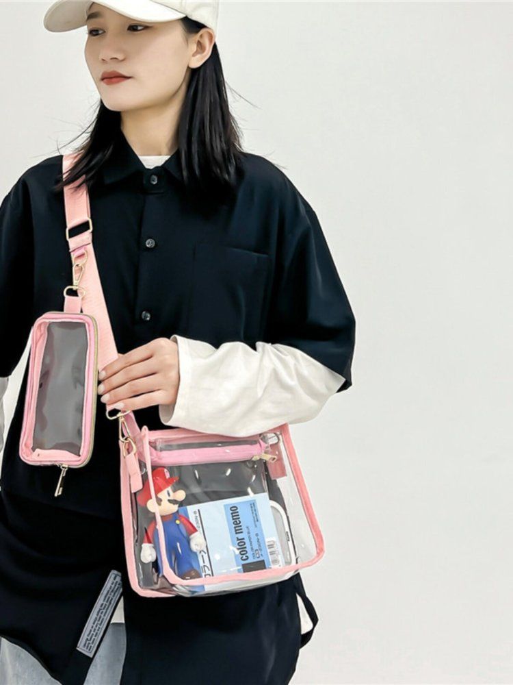 흠뻑쇼 방수팩 방수 가방 PVC 숄더백 투명크로스백 젤리 워터밤 수영 물놀이 블랙 - 상세 이미지 4