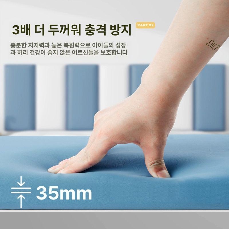 침대벽매트 벽쿠션 냉기차단 에코폼 붙이는 가드 충격방지 크림화이트 2장+폴라그레이 1장 30cm x 50cm x 3.2cm - 상세 이미지 2