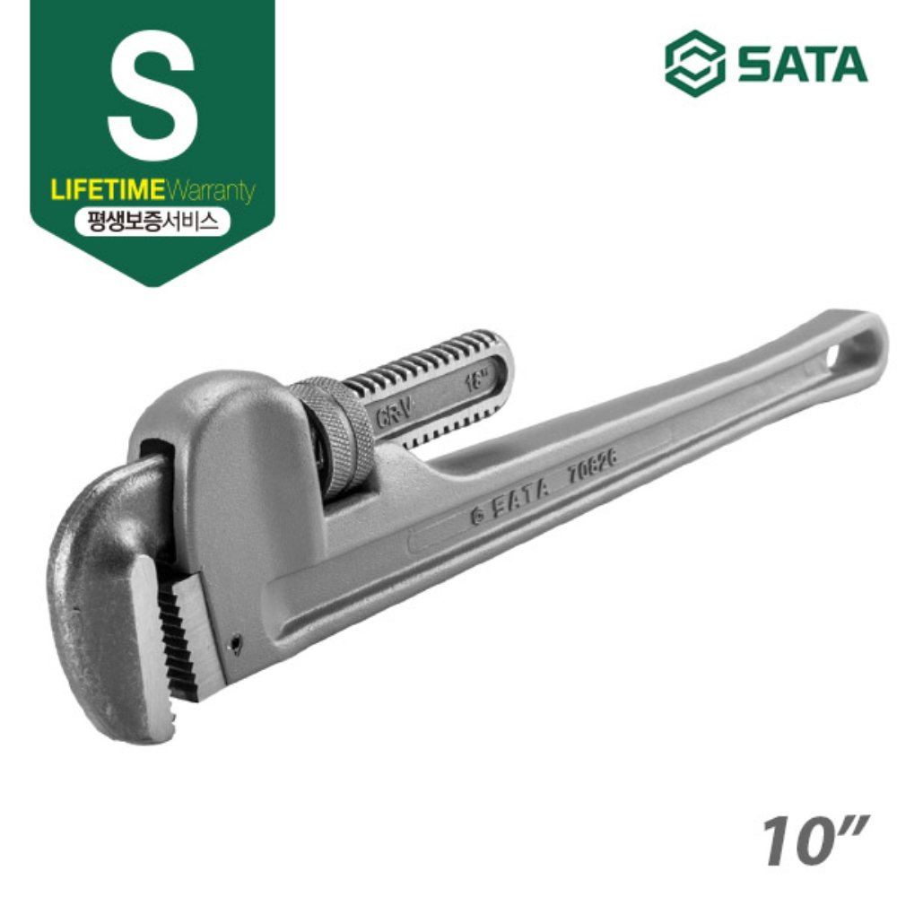 사타 SATA 알루미늄 파이프 렌치 250mm 70823 경량 배관 파이프랜치 - 상세 이미지 2