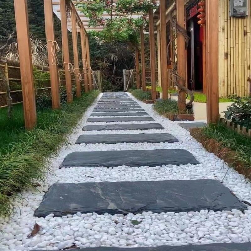 바닥 타일 자연석 돌 인테리어 비정형 전원주택 주택 테라스 화단 - 상세 이미지 2