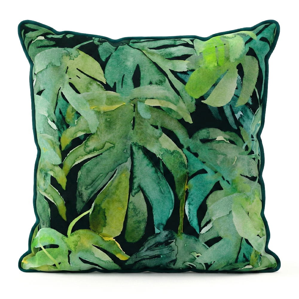 디자이너 정사각 벨벳 쇼파쿠션 북유럽 쿠션커버 스타일K 13몬스테라바이브, 50x50cm
