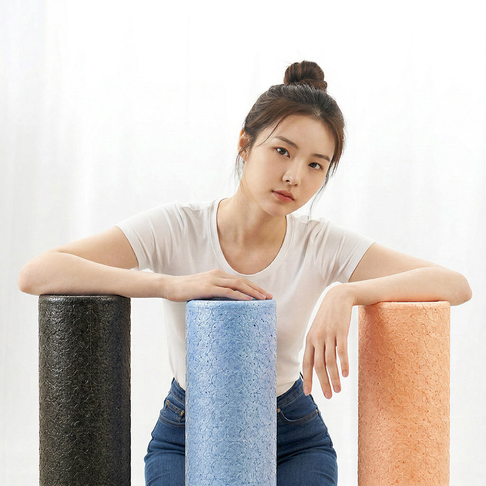[국내생산] 비핏 EPP 90cm (엠보블랙) 폼롤러 지압 요가 필라테스 스트레칭 마사지 하드 - 상세 이미지 5