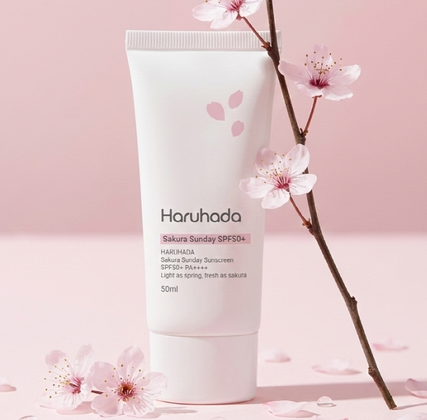 하루하다 안티에이징 벚꽃 톤업 광채 선크림 주름개선 미백 파데프리 50ml, 1개 제품 이미지