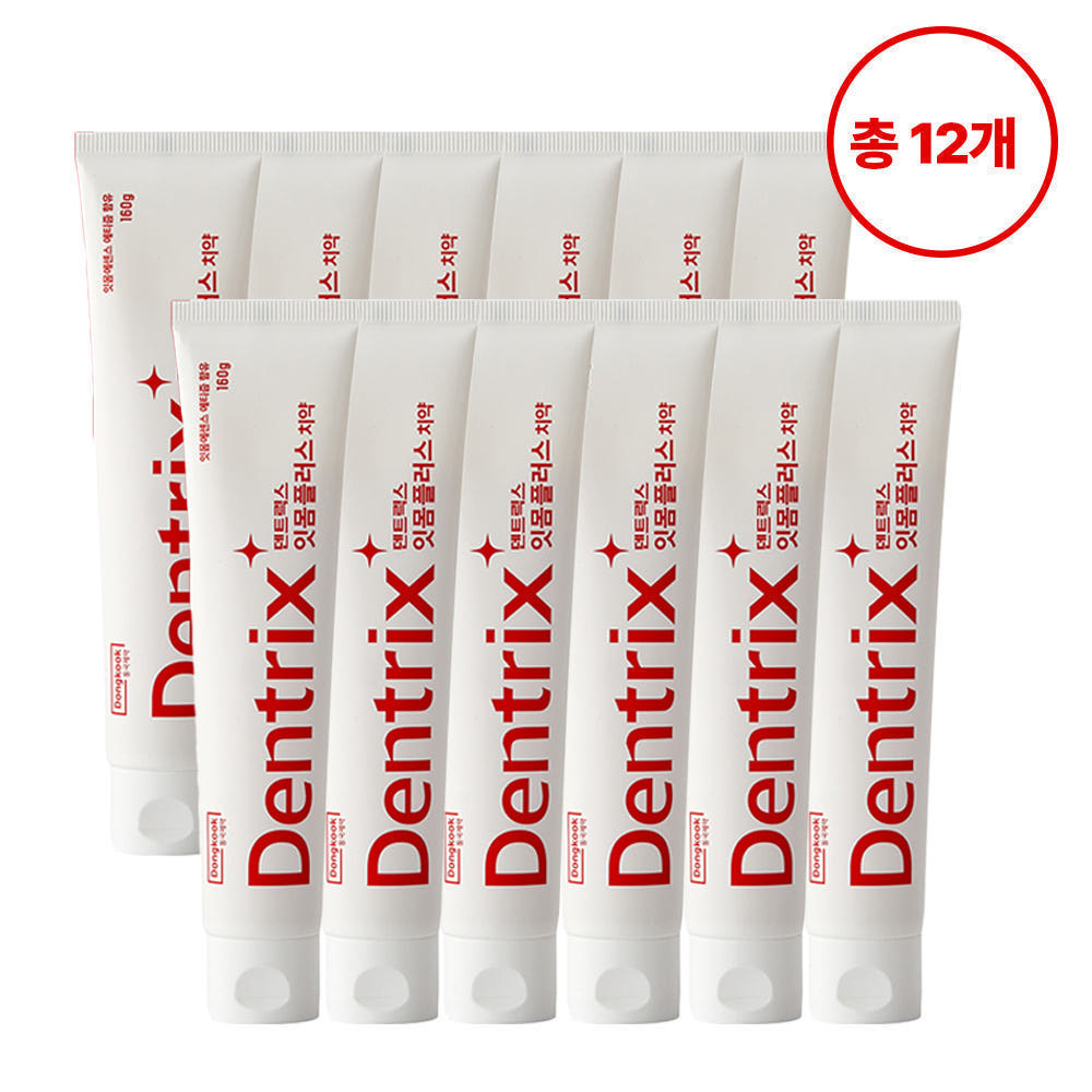 동국제약 덴트릭스 잇몸플러스 치약 / 잇몸케어 및 구취개선 효과 160g, 12개