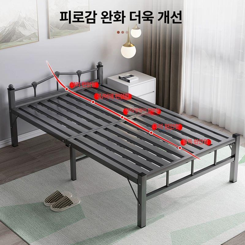 철제 침대 프레임 굵은 퀸침 퀵스냅 매트리스 받침대 원룸 접이식 모던 편리함 - 상세 이미지 5