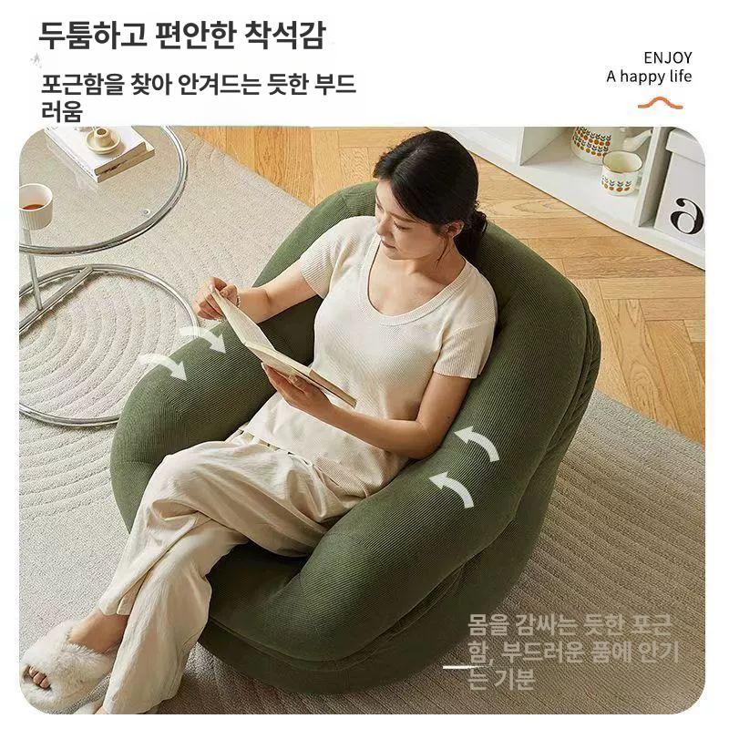 인테리어 1인용작은쇼파 카페 편한 거실 의자 패브릭 올리브그린 싱글 침대 [코듀로이] - 상세 이미지 2