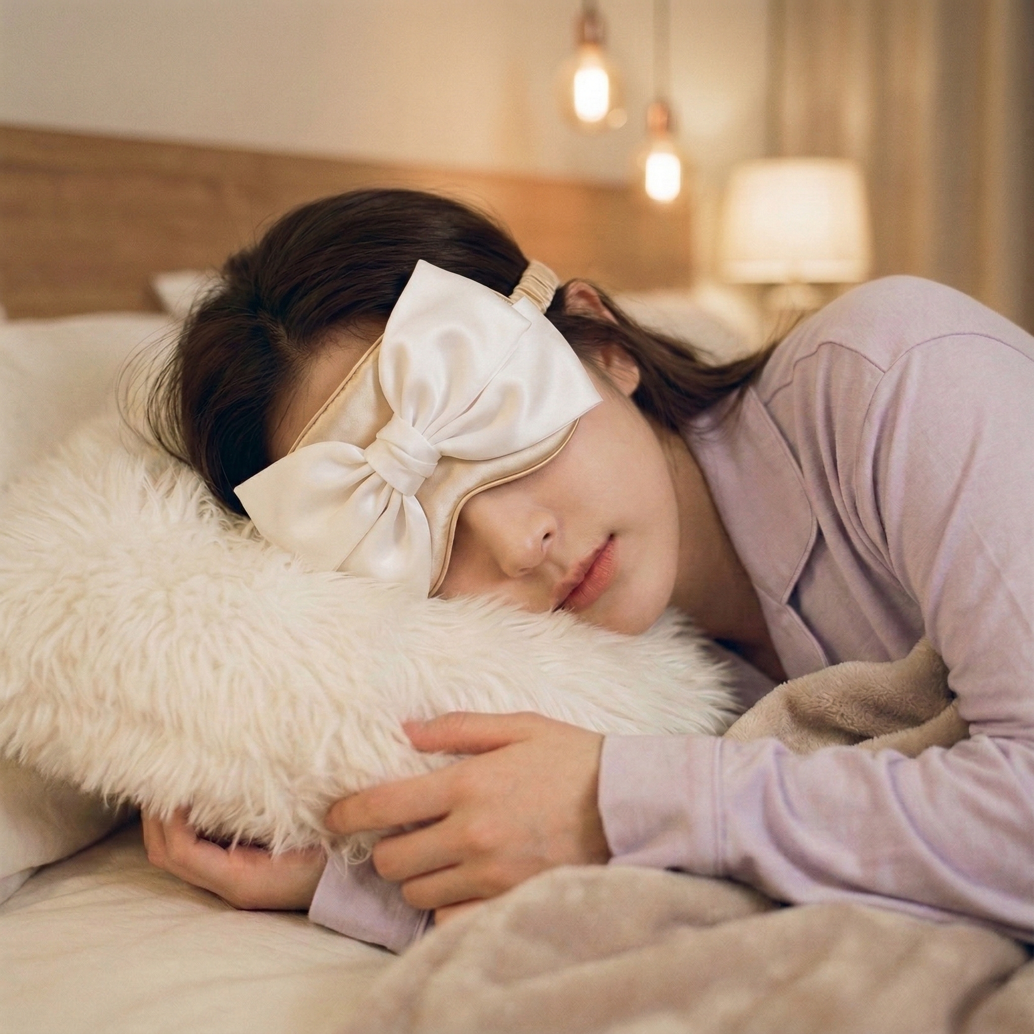 실크 수면안대 왕리본 숙면 꿀잠 눈가리개 - 상품 이미지