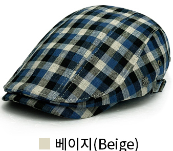 도리구찌모자 체크 여름 빅사이즈 헌팅캡 모자 남성 중년 베레모 이미지 7