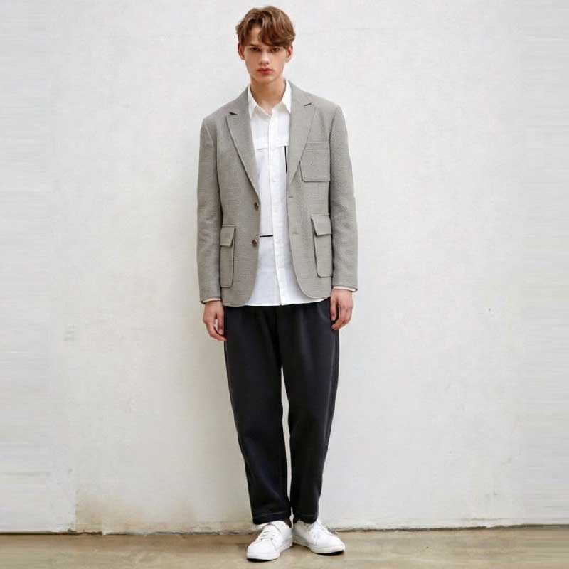 커스텀어스 남성 입체포켓 자켓 & 샴브레이 셔츠 & 배색 밴딩팬츠 3종 세트 CXS26SW3S017 - 상세 이미지 2