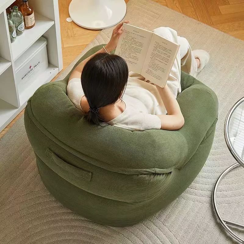 인테리어 1인용작은쇼파 카페 편한 거실 의자 패브릭 올리브그린 싱글 침대 [코듀로이] - 상세 이미지 3