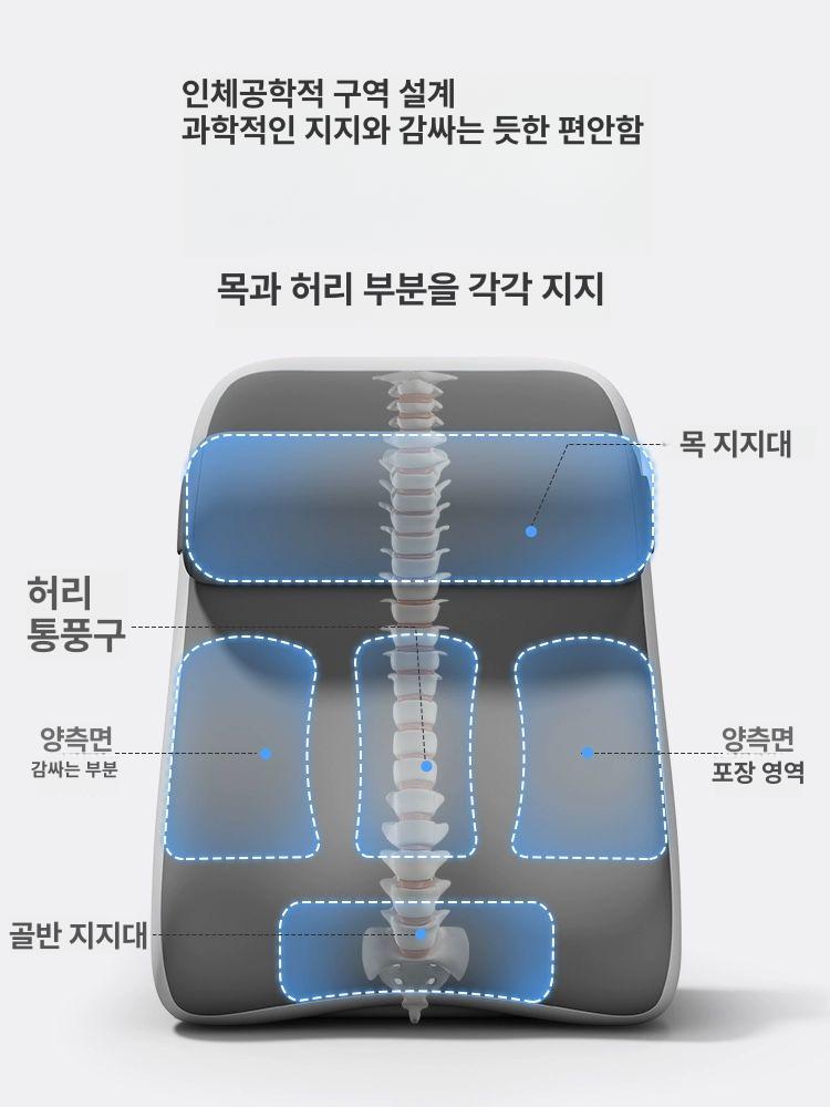 침대 머리 쿠션 등받이 목 보호 임산부 허리 더블 그레이 - 상세 이미지 4