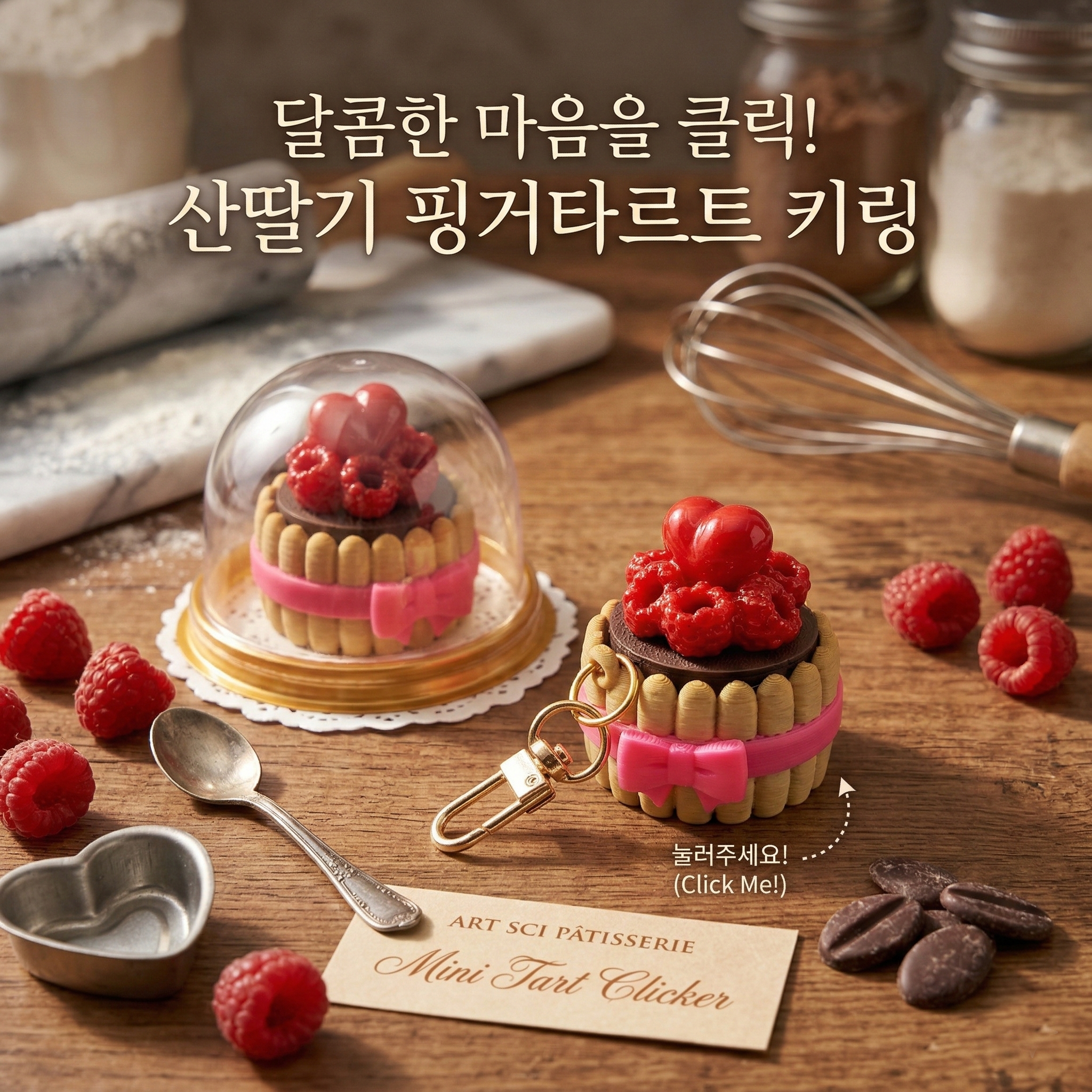 산딸기 케이크 클리커 피젯토이 키캡 키링 클릭커 키보드 키링 만들기 제작 - 상세 이미지 4