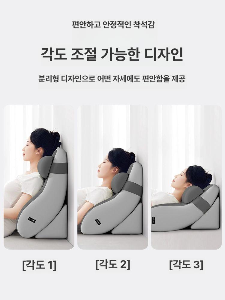 침대 머리 쿠션 등받이 목 보호 임산부 허리 더블 그레이 - 상세 이미지 3