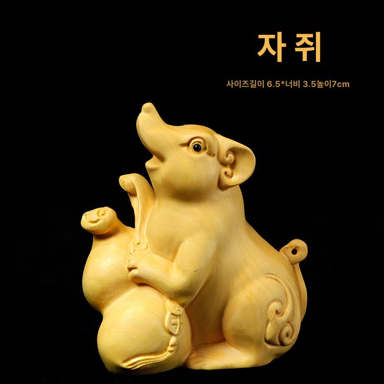 목조 불상 좌불상 수공예 회양목 석가모니 전통 조각상 쥐 - 상세 이미지 2