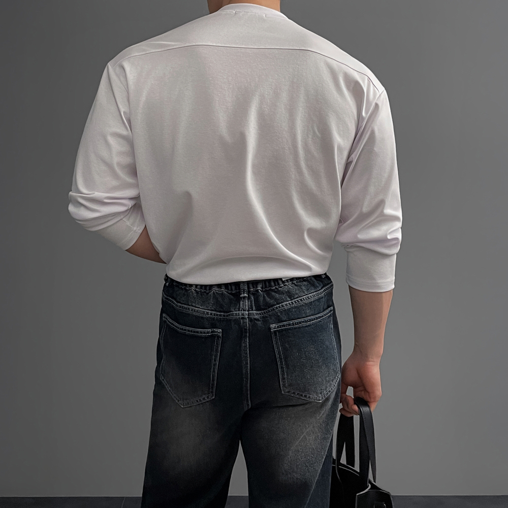 남자긴팔티셔츠 남자흰티 레이어드티 무지티 - 상세 이미지 3