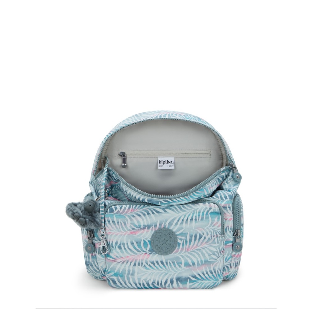 키플링 백팩 경량 데일리 CITY ZIP S(Palmtree Leaves) KI63453QN - 상세 이미지 4