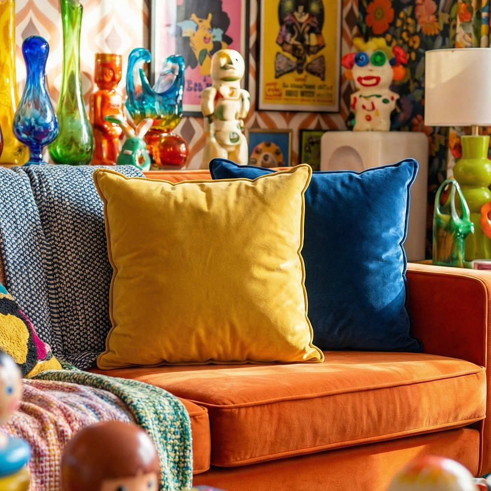 디자이너 무지 벨벳 쇼파쿠션 북유럽 쿠션커버 스타일K 327썬샤인옐로우, 50x50cm