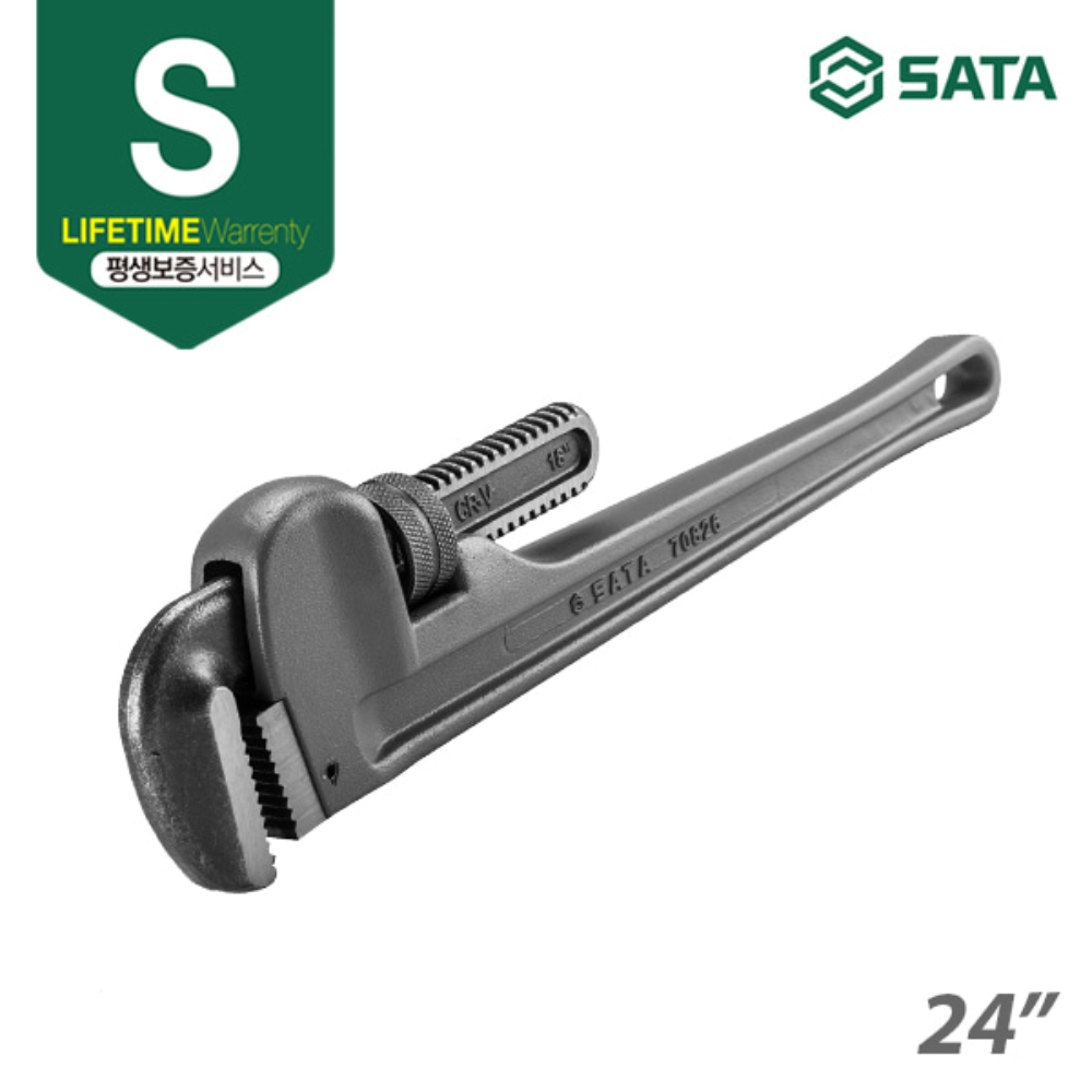 사타 SATA 알루미늄 파이프 렌치 600mm 70827 경량 배관 파이프랜치 - 상세 이미지 2