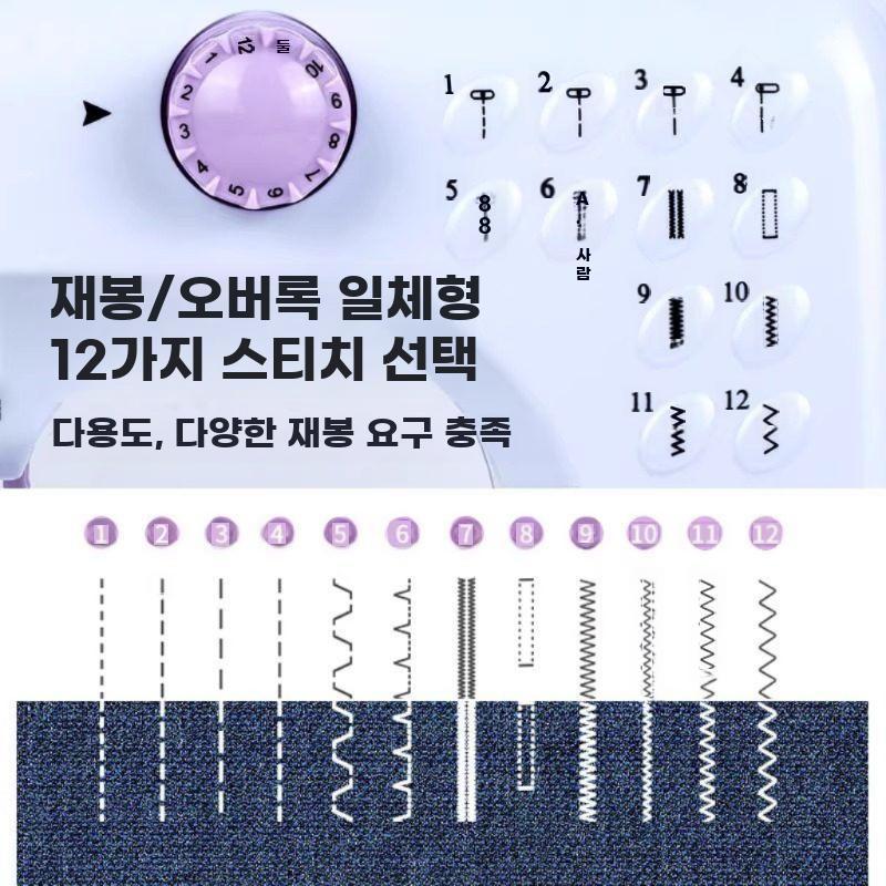 소형 재봉틀 가정용 미싱기 봉제기 전동 다기능 재봉기 본품 - 상세 이미지 5