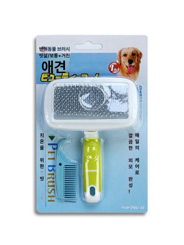 애견 슬리커 브러시 강아지 빗 반려견 털관리 브러쉬 포메 미용빗 엉킨털 제거 핑크 - 상세 이미지 2
